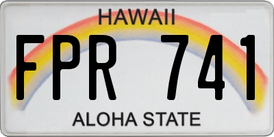 HI license plate FPR741