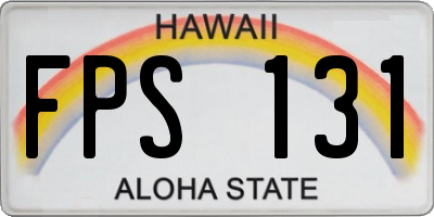 HI license plate FPS131