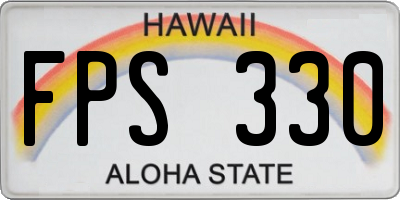 HI license plate FPS330