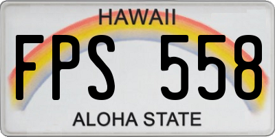 HI license plate FPS558