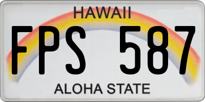 HI license plate FPS587