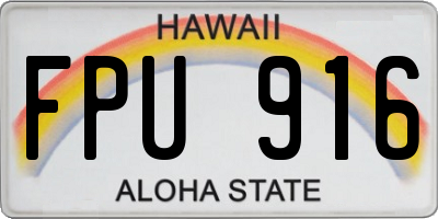 HI license plate FPU916