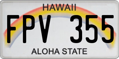 HI license plate FPV355
