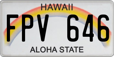 HI license plate FPV646