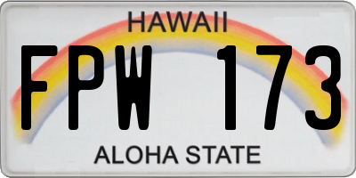 HI license plate FPW173