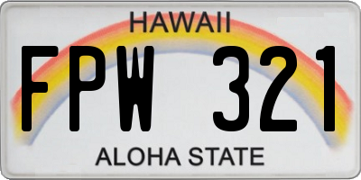 HI license plate FPW321