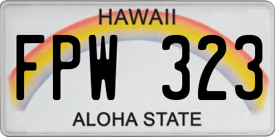 HI license plate FPW323