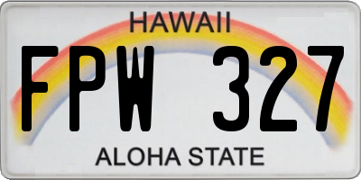 HI license plate FPW327