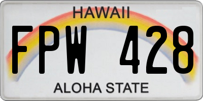HI license plate FPW428