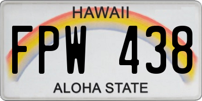 HI license plate FPW438