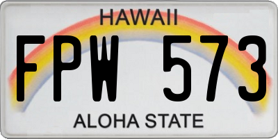 HI license plate FPW573