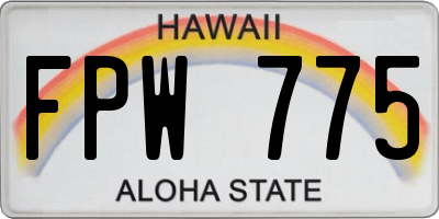 HI license plate FPW775