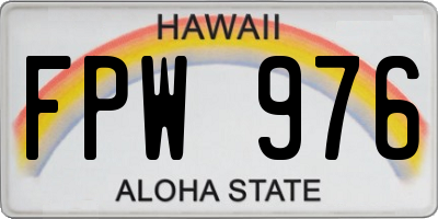 HI license plate FPW976