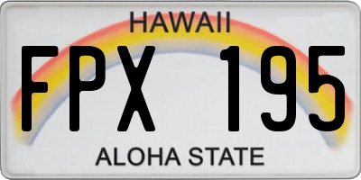 HI license plate FPX195