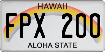 HI license plate FPX200