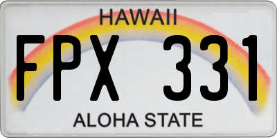 HI license plate FPX331