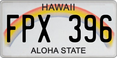 HI license plate FPX396