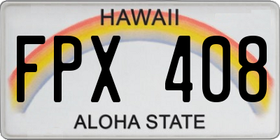 HI license plate FPX408