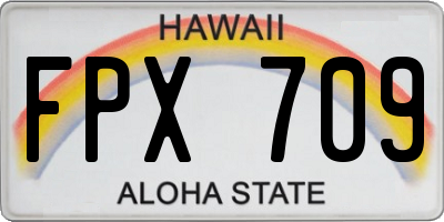 HI license plate FPX709