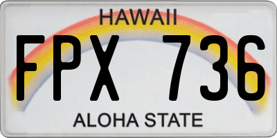 HI license plate FPX736