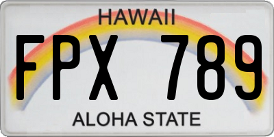 HI license plate FPX789