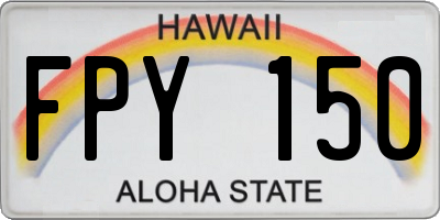 HI license plate FPY150