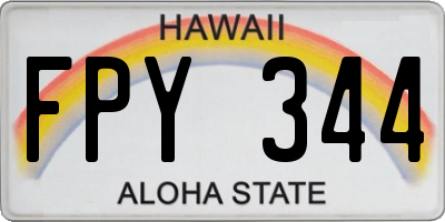HI license plate FPY344