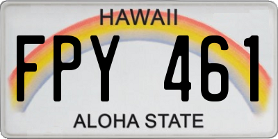 HI license plate FPY461
