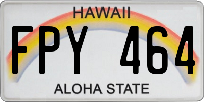 HI license plate FPY464