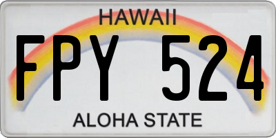 HI license plate FPY524
