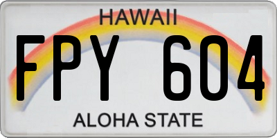 HI license plate FPY604