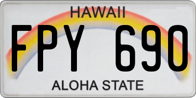HI license plate FPY690