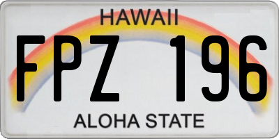 HI license plate FPZ196
