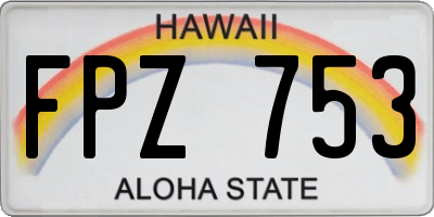 HI license plate FPZ753