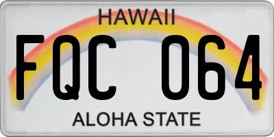 HI license plate FQC064
