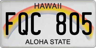 HI license plate FQC805