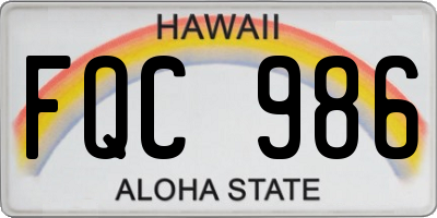 HI license plate FQC986