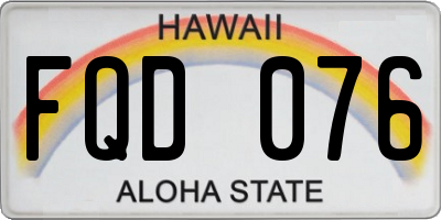 HI license plate FQD076