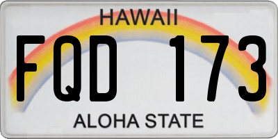 HI license plate FQD173