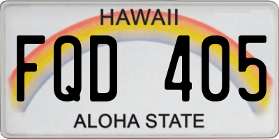 HI license plate FQD405