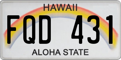 HI license plate FQD431