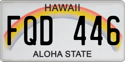 HI license plate FQD446