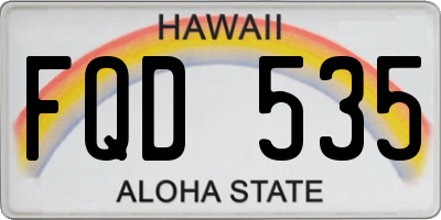 HI license plate FQD535