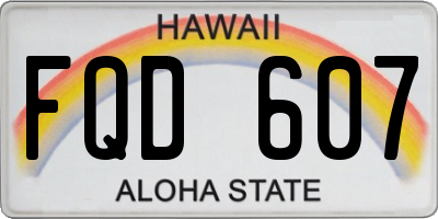 HI license plate FQD607