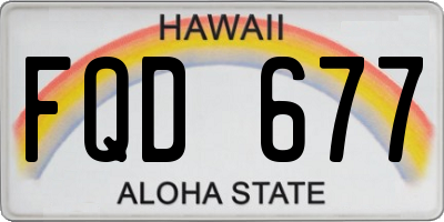 HI license plate FQD677