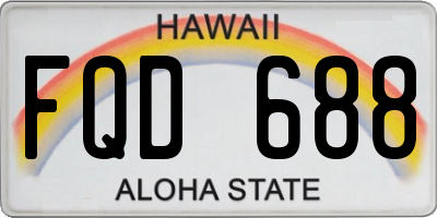 HI license plate FQD688