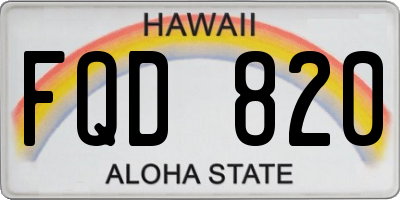 HI license plate FQD820