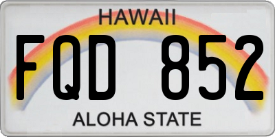 HI license plate FQD852