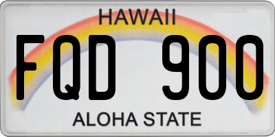 HI license plate FQD900