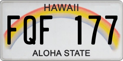 HI license plate FQF177